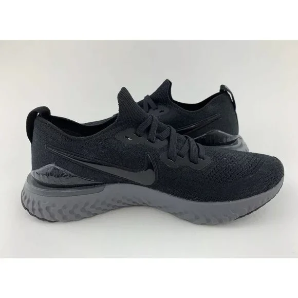 Nike Epic React Flyknit 2 Black Anthracite Men's Running Shoes Gray - Picture 11 of 11